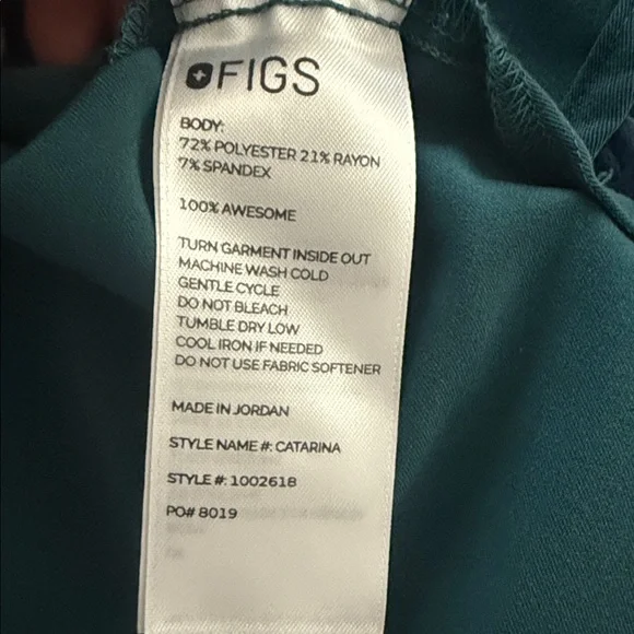 Figs Carribean blue Catarina petite Women's V-Neck Scrub Top - Picture 6 of 7